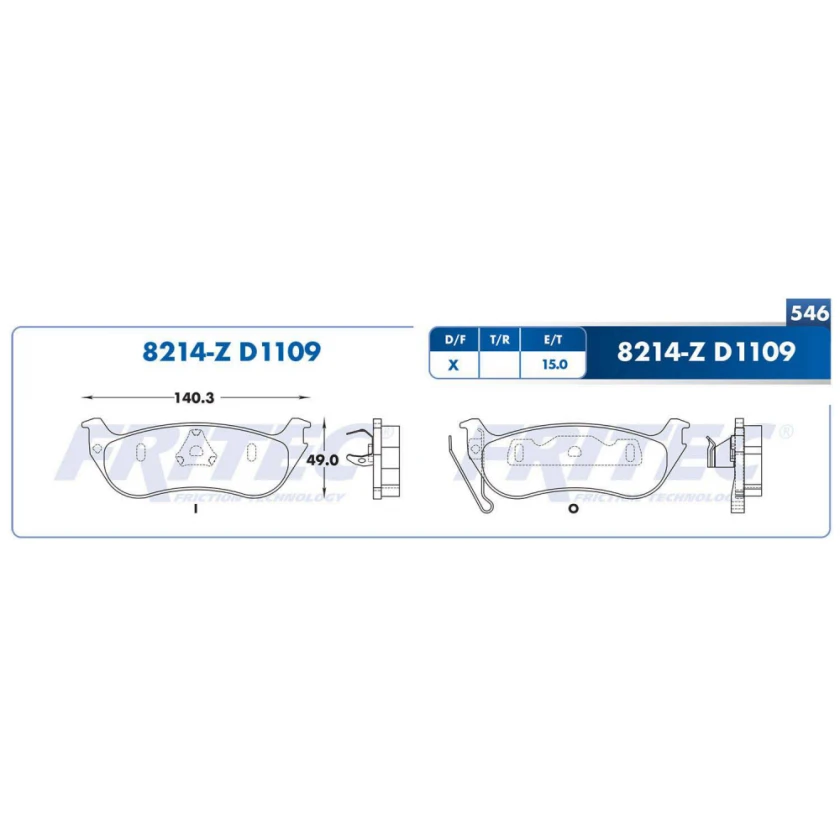 Balatas Ceramicas Traseras SPC-8214-Z Fritec | Autopartes