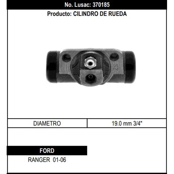 Cilindro De Rueda Trasero 370185 LUSAC | Autopartes