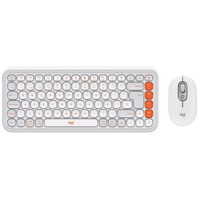 Combo Teclado y Ratón Logitech Pop Icon en Color Blanco con Conectividad Bluetooth Inalámbrica Universal