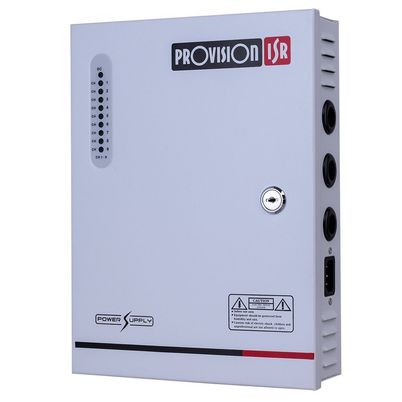 Provision-ISR Fuente de Poder CCTV PR-10A9CH, 9 Canales, Entrada 100 - 240V, Salida 12V