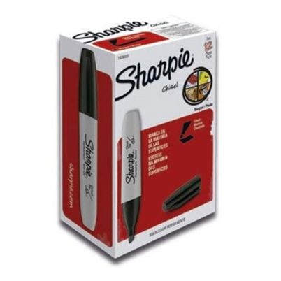 Marcador Permanente Sharpie Chisel Punta De Cincel Color Negro 12 Pieza(S)