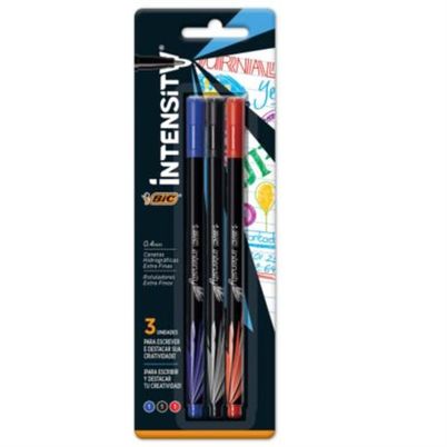 Rotulador Bic Intensity Extra 971949 Punta Ultra Fina Redonda 0.4 Mm Colores Surtidos Estuche Con 3 Pieza(S)