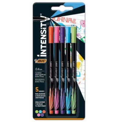 Rotulador Bic Intensity Extra 971950 Punta Ultra Fina Redonda 0.4 Mm Colores Surtidos Estuche Con 5 Pieza(S)