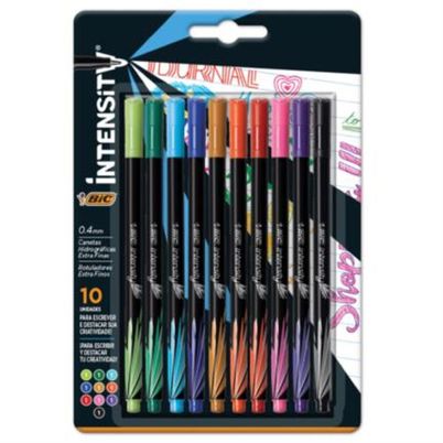 Rotulador Bic Intensity Extra 971951 Punta Ultra Fina Redonda 0.4 Mm Colores Surtidos Estuche Con 10 Pieza(S)