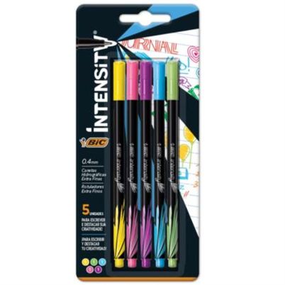 Rotulador Bic Intensity Extra 972976 Punta Ultra Fina Redonda 0.4 Mm Colores Surtidos Estuche Con 5 Pieza(S)