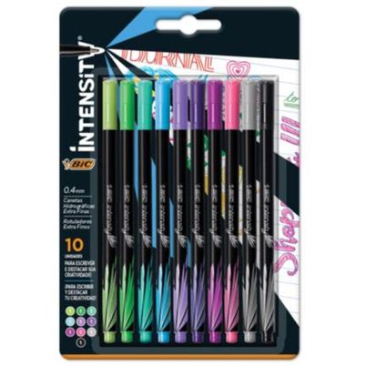 Rotulador Bic Intensity Extra 972977 Punta Ultra Fina Redonda 0.4 Mm Colores Surtidos Estuche Con 10 Pieza(S)