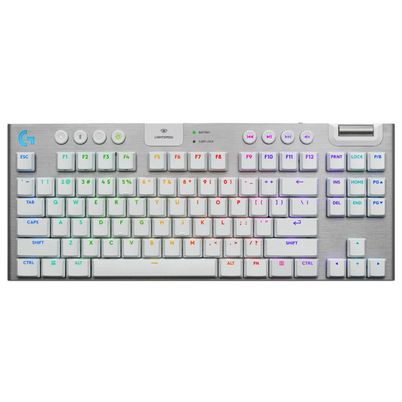 Teclado Mecánico Logitech G G915 X Lightspeed TKL en Color Blanco con Interruptores GL Tactile y Retroiluminación LED Multicolor